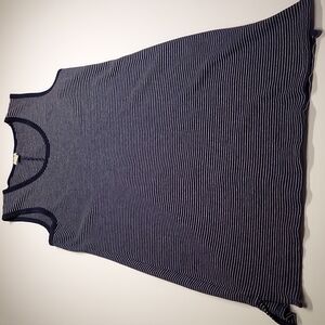 J.Crew Womens Tank Sheath Dress  Blue White Striped Scoop Neck Knit Sleeveless